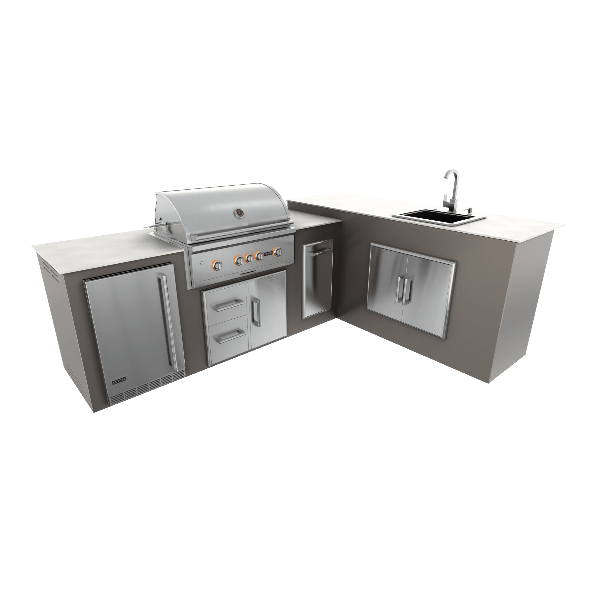 Nordic Gray, Drawer Door Storage - Right, 36" Coyote S Series Grill - Liquid Propane, 36" Coyote S Series Grill - Natural Gas