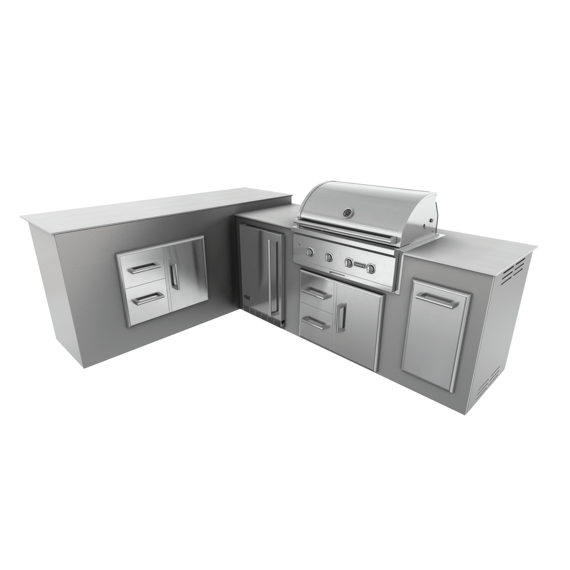Steel Gray, Drawer Door Storage - Left, 36" Coyote C Series Grill - Liquid Propane, 36" Coyote C Series Grill - Natural Gas