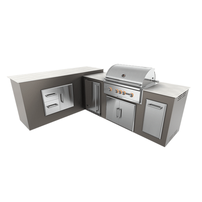 RTA Outdoor Living M7 L-Shape Refrigeration Island With Storage Bar Island
