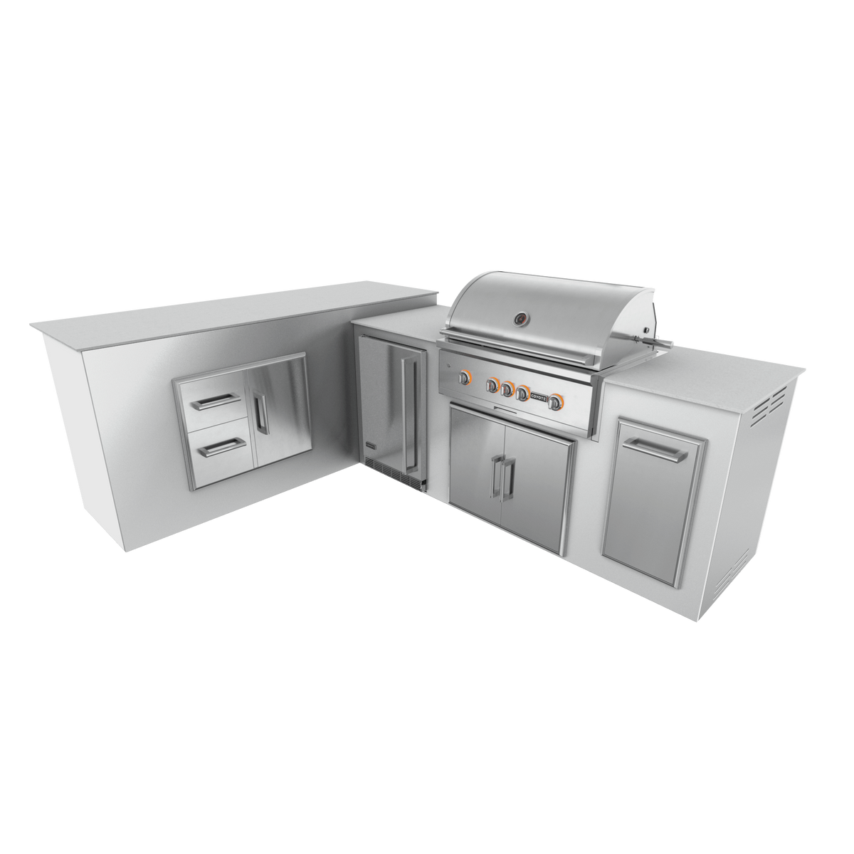 Pure White, Double Access Doors - Left, 36" Coyote S Series Grill - Liquid Propane, 36" Coyote S Series Grill - Natural Gas