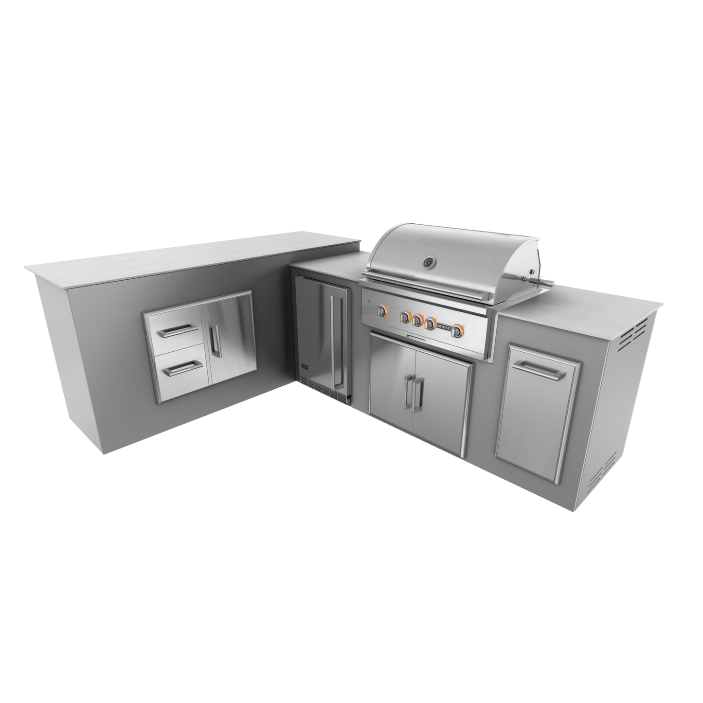 Steel Gray, Double Access Doors - Left, 36" Coyote S Series Grill - Liquid Propane, 36" Coyote S Series Grill - Natural Gas