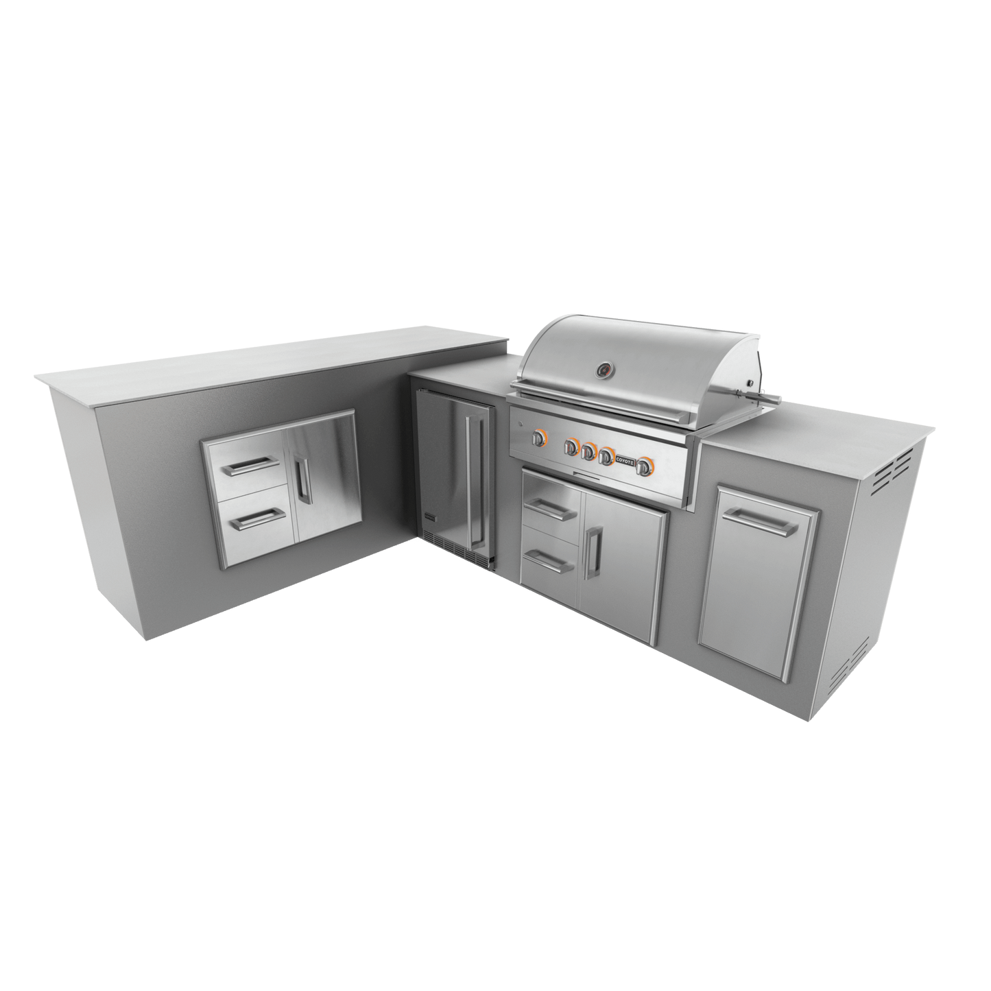 Steel Gray, Drawer Door Storage - Left, 36" Coyote S Series Grill - Liquid Propane, 36" Coyote S Series Grill - Natural Gas