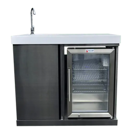 Mont Alpi Beverage Center with Outdoor Fridge and Sink, Black Stainless Steel - MASF-BSS