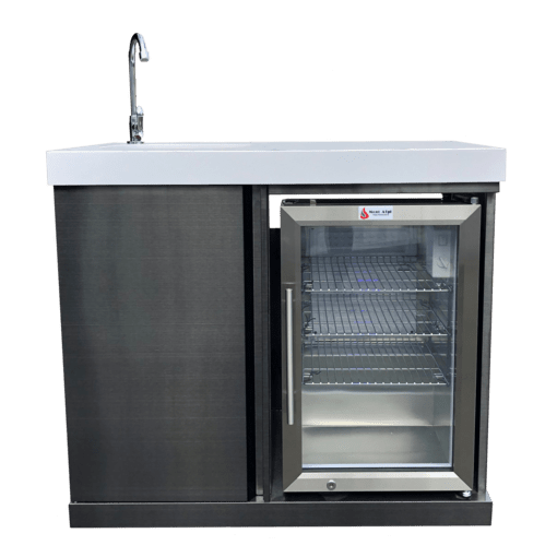 Mont Alpi Beverage Center with Outdoor Fridge and Sink, Black Stainless Steel - MASF-BSS - BetterPatio.com