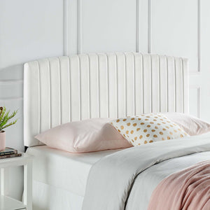 ModwayModway Rebecca Performance Velvet Twin Headboard MOD-6140 MOD-6140-WHI- BetterPatio.com