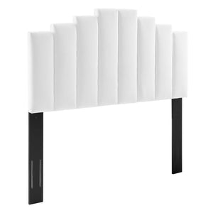 ModwayModway Noelle Performance Velvet Twin Headboard MOD-6276 MOD-6276-WHI- BetterPatio.com