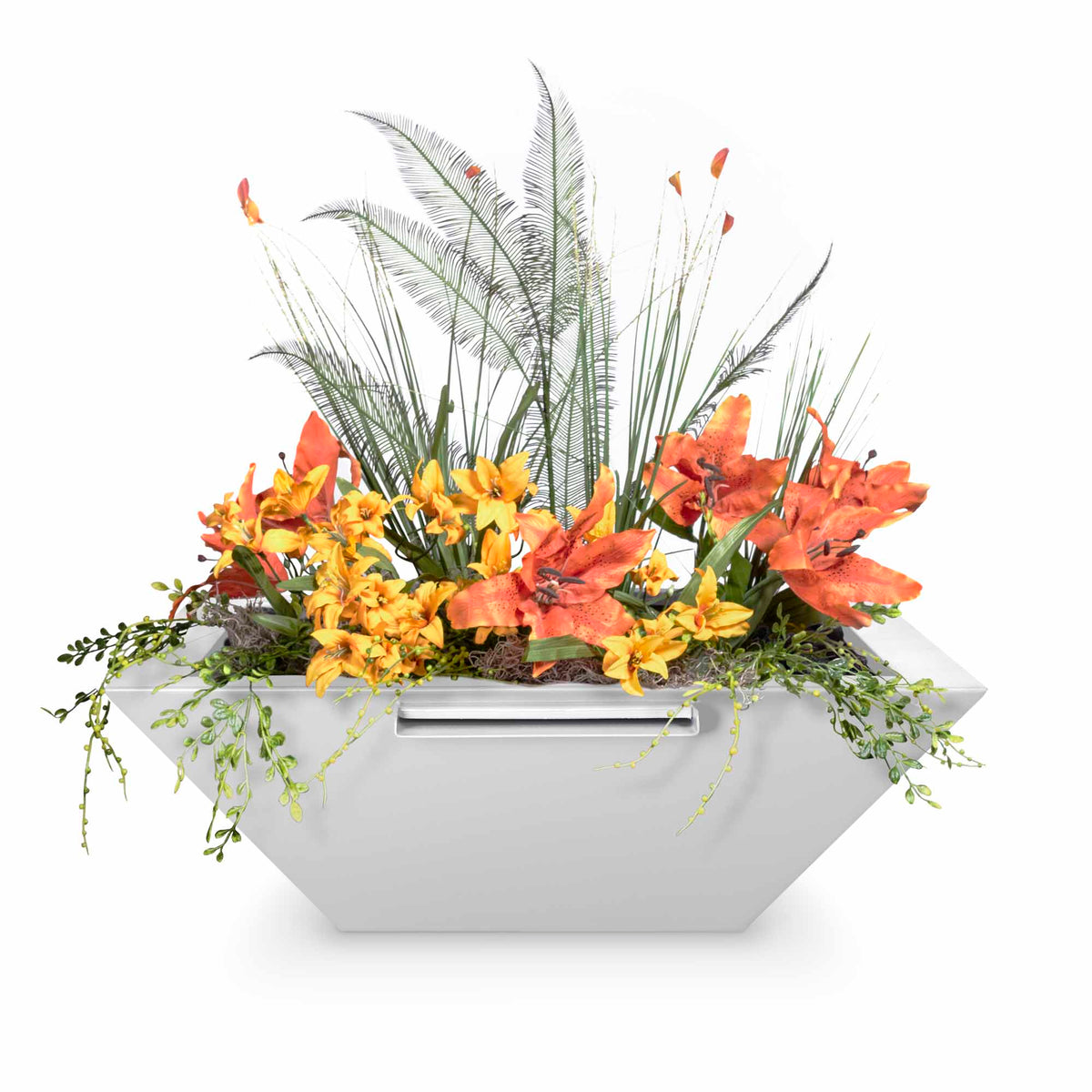 The Outdoor Plus 30" Maya Powder Coated Planter & Water Bowl