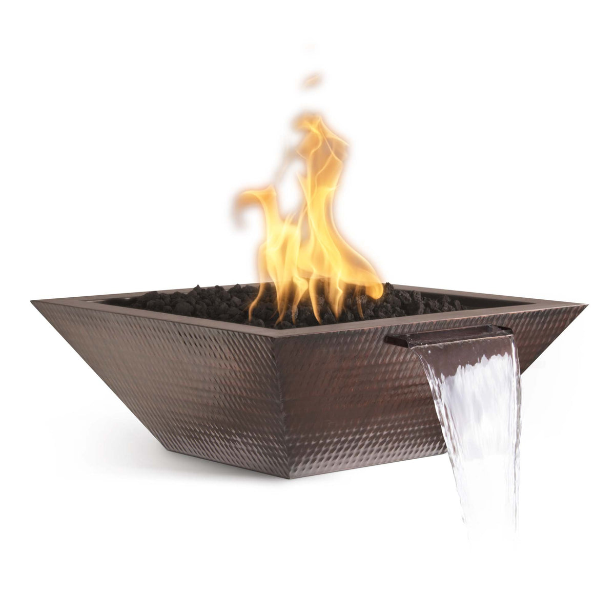 The Outdoor Plus 36" Maya Hammered Copper Fire &amp; Water Bowl