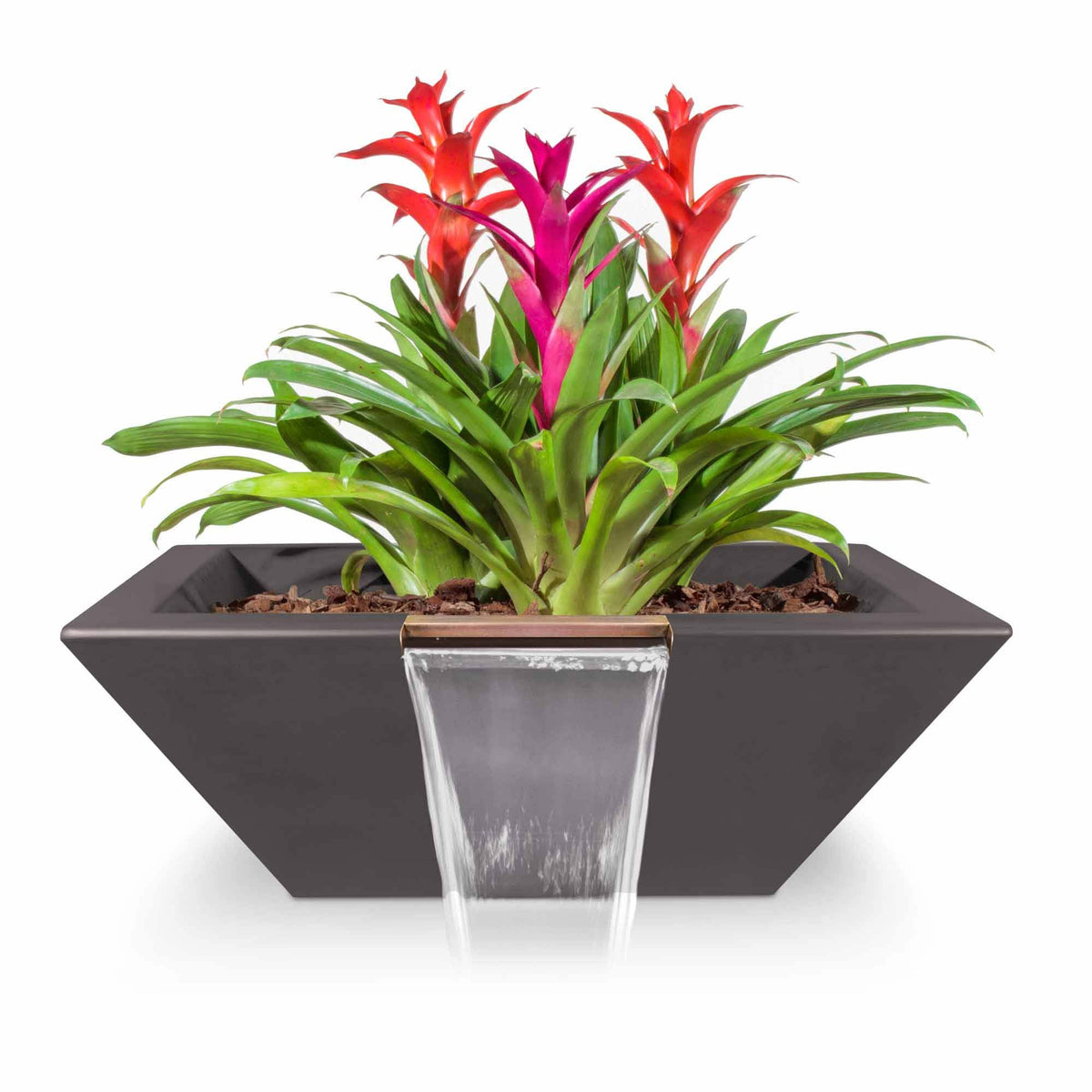 The Outdoor Plus 24&quot; Maya GFRC Planter Bowl with Water
