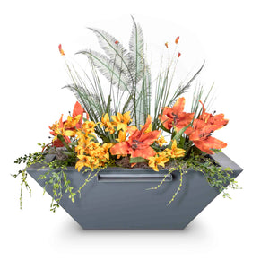 The Outdoor Plus 24" Maya Powder Coated Planter & Water Bowl