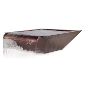 The Outdoor Plus 30" Maya Hammered Copper Water Bowl - Wide Spillway