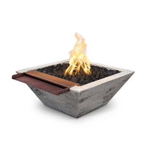The Outdoor Plus 24" Maya Wood Grain Fire and Wide Spill Water Bowl