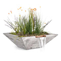 The Outdoor Plus 30" Maya Wood Grain Planter & Water Bowl