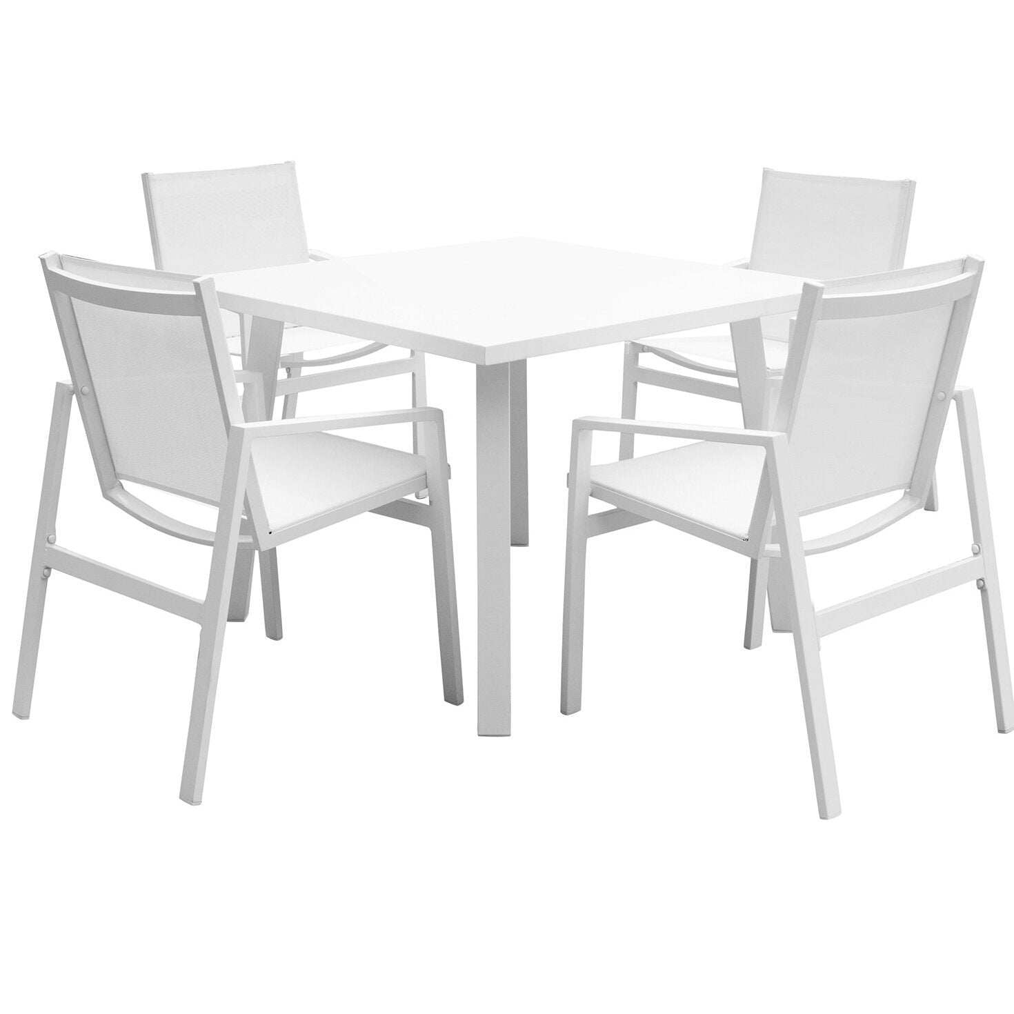Panama Jack Mykonos 5 Pc Square Dining PJO-2401-WHT-5DA - BetterPatio.com