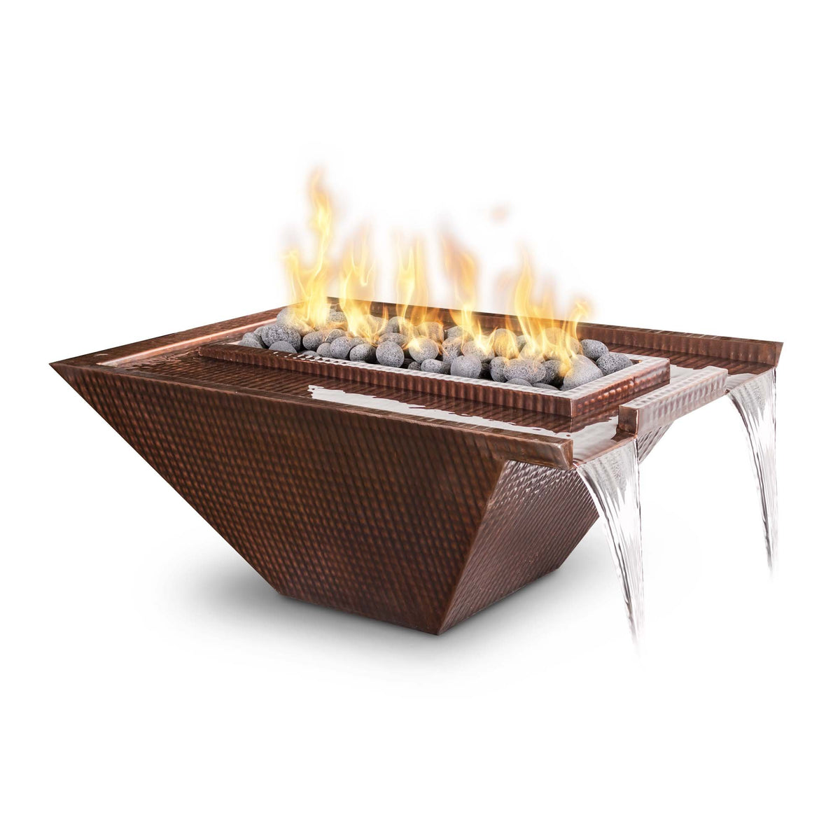 The Outdoor Plus 30" Nile Hammered Copper Fire &amp; Water Bowl