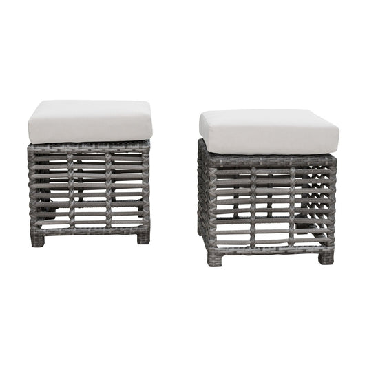 Panama Jack Graphite Set Of 2 Small Ottomans PJO-1601-GRY-S2 - BetterPatio.com