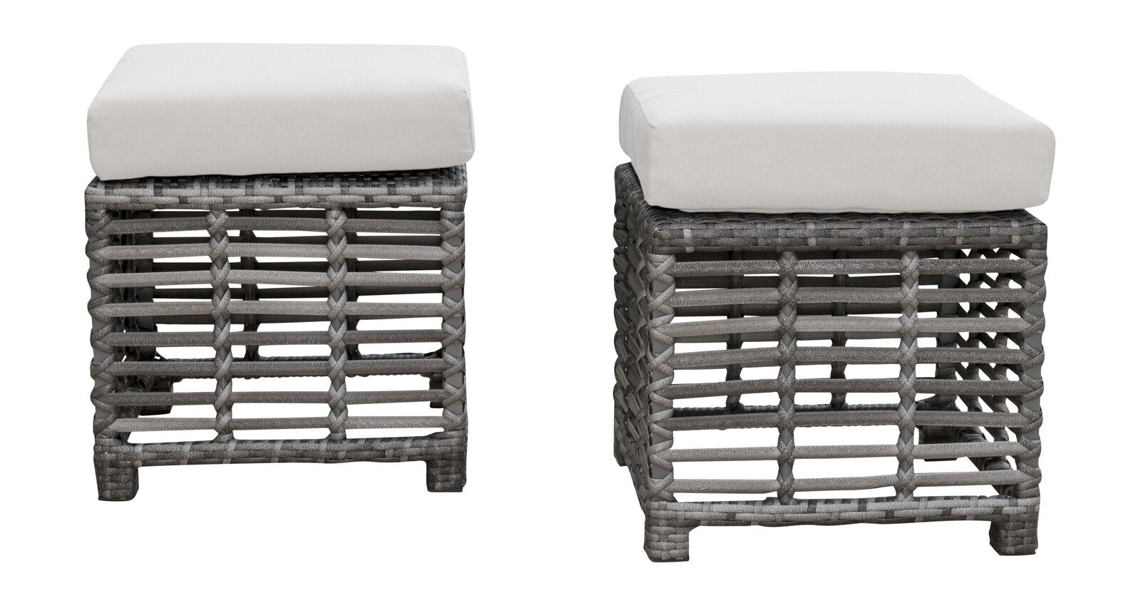 Panama Jack Graphite Set Of 2 Small Ottomans PJO-1601-GRY-S2 - BetterPatio.com