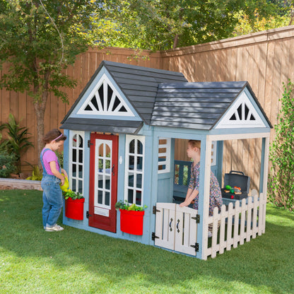 KidKraft Timber Trail Wooden Outdoor Playhouse P280099 - BetterPatio.com