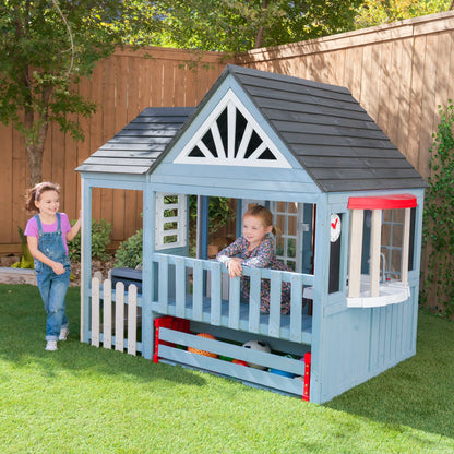 KidKraft Timber Trail Wooden Outdoor Playhouse P280099 - BetterPatio.com