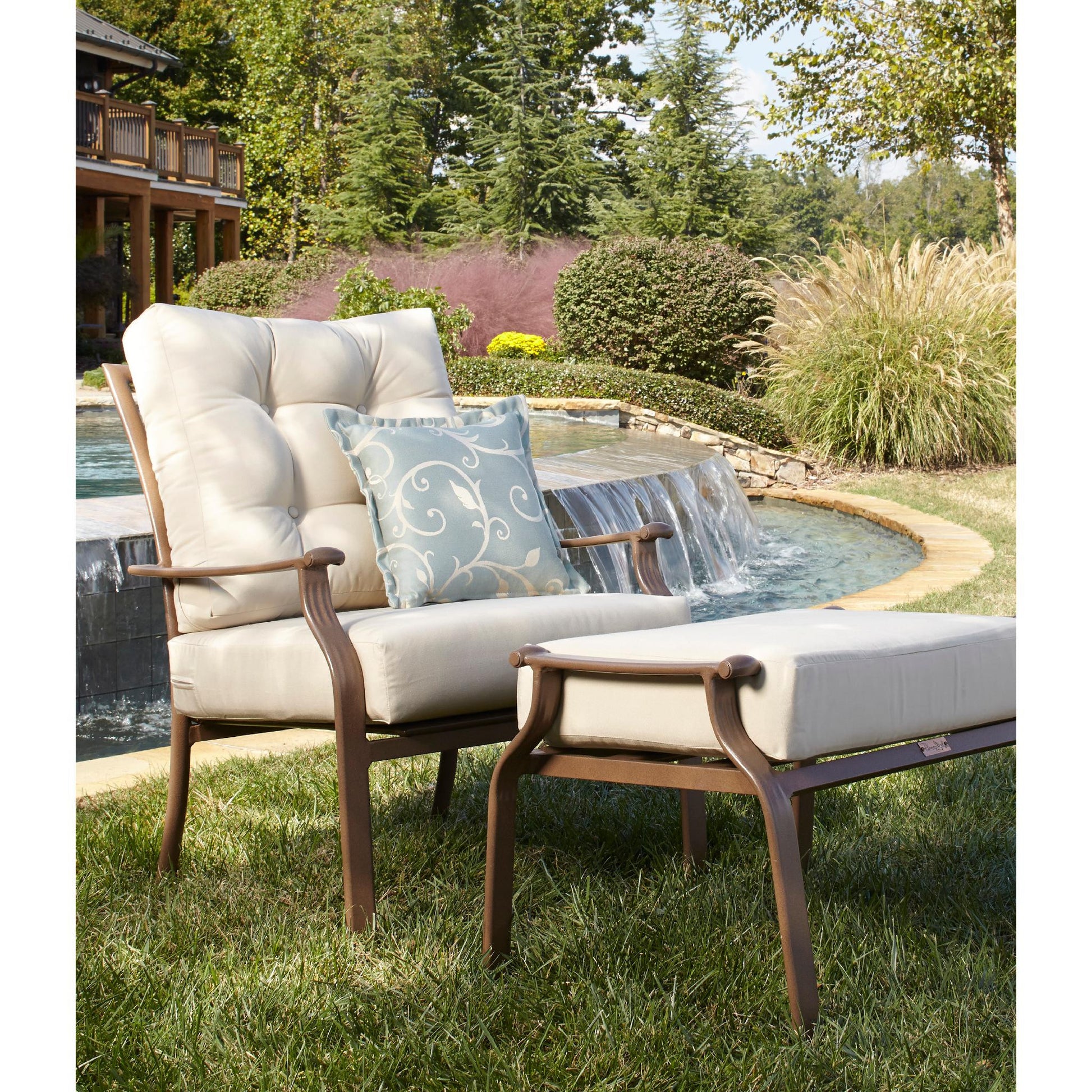 Panama Jack Island Breeze Lounge chair and Ottoman Set Aluminum with Cushions PJO-1001-ESP-2PC - BetterPatio.com