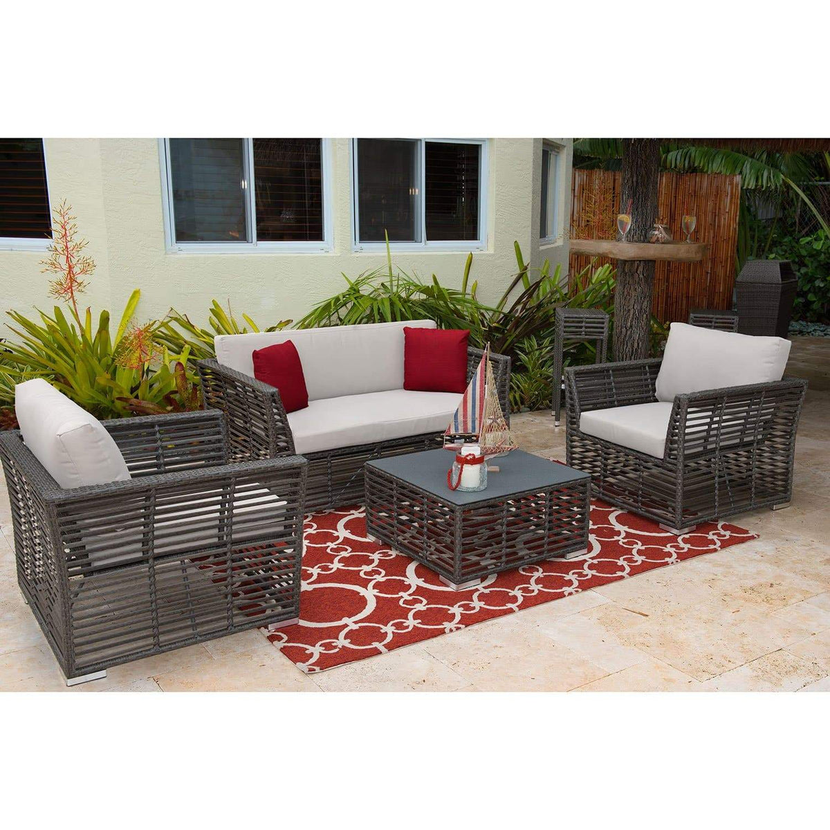 Panama Jack Graphite Loveseat  PJO-1601-GRY-LS - BetterPatio.com