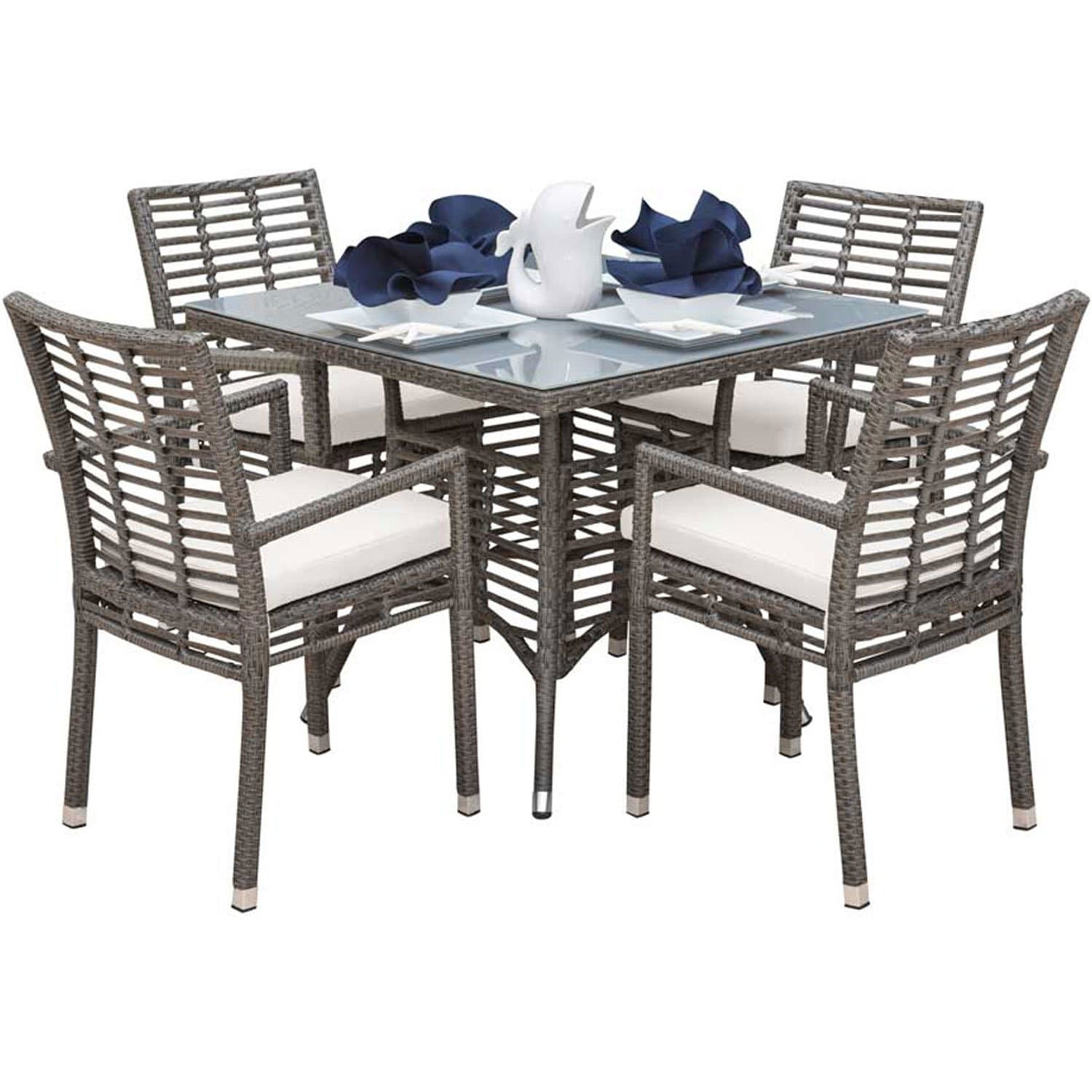 Panama Jack Graphite 5 Pc Dining Set with Cushions