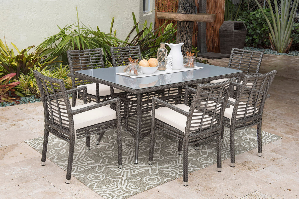 Panama Jack Graphite 7 Pc Dining Set with Cushions