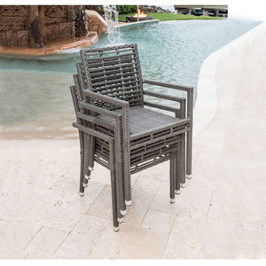 Panama Jack Graphite Stackable Arm Chair PJO-1601-GRY-AC - BetterPatio.com