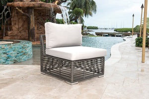 Panama Jack Graphite Modular Armless Chair with Cushions