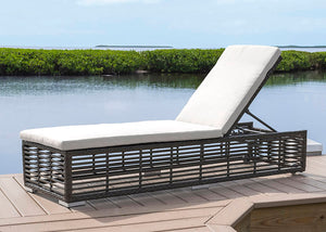 Panama Jack Graphite Chaise Lounge W/Wheels and cushion