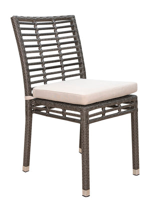 Panama Jack Graphite Stackable Side Chair with Cushion
