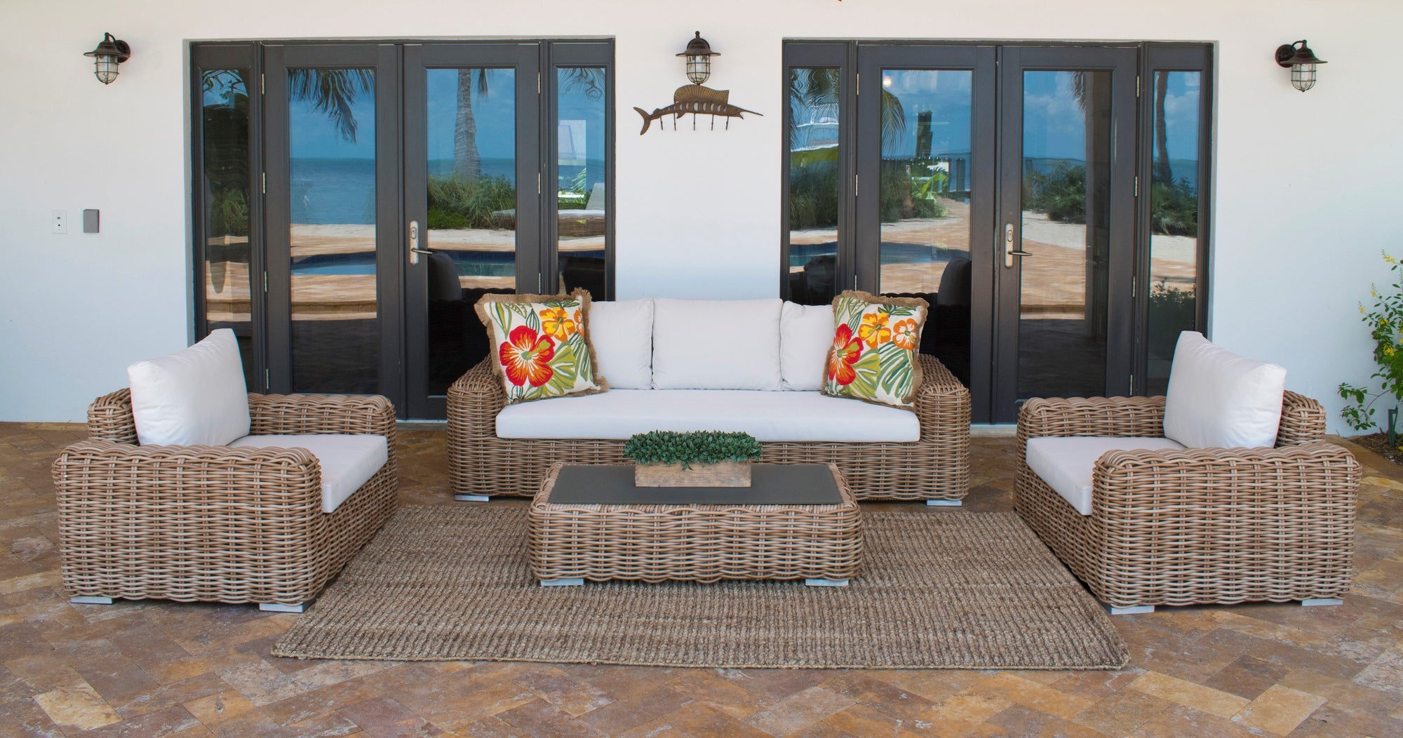 Panama Jack Cancun 4 Pc Seating Set PJO-2501-HON-4PS - BetterPatio.com