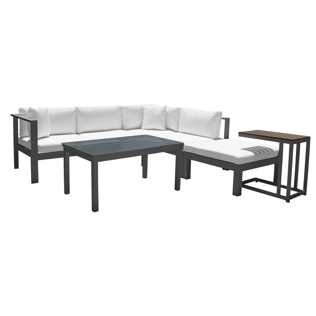 Panama Jack Sandcastle Grey 5 Pc Sectional Set PJO-2601-GRY-SET - BetterPatio.com
