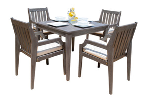 Panama Jack Poolside 5-Piece Armchair Dining Set with Cushions - BetterPatio.com