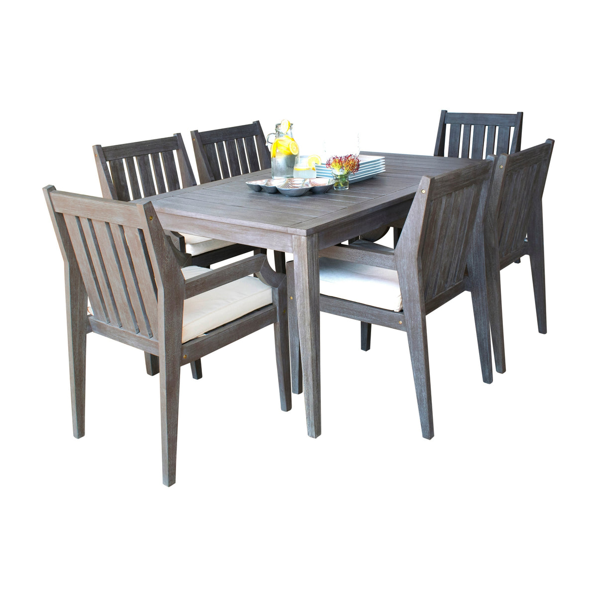 Panama Jack Poolside 7-Piece Armchair Dining Set with Cushions - BetterPatio.com