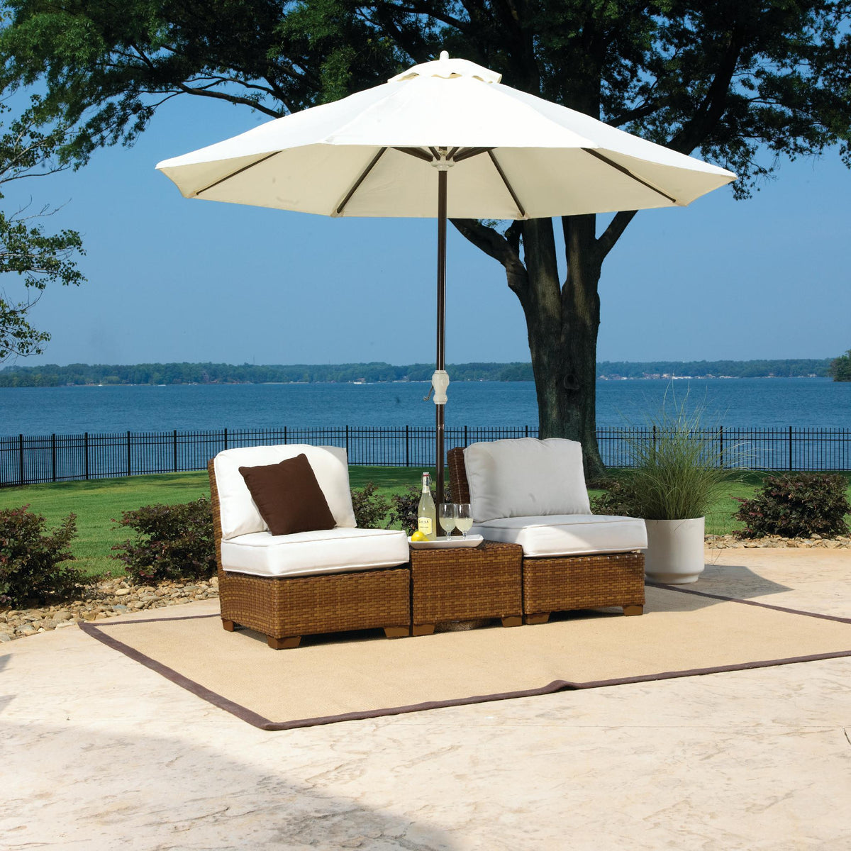 Panama Jack St Barths 3 piece Armless Conversation Set  PJO-3001-BRN-3ACT - BetterPatio.com