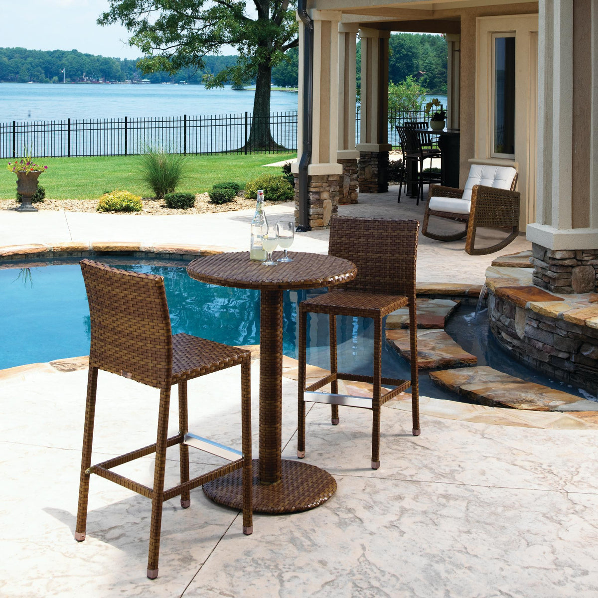 Panama Jack St Barths 3 piece Pub Set PJO-3001-BRN-3PCP - BetterPatio.com