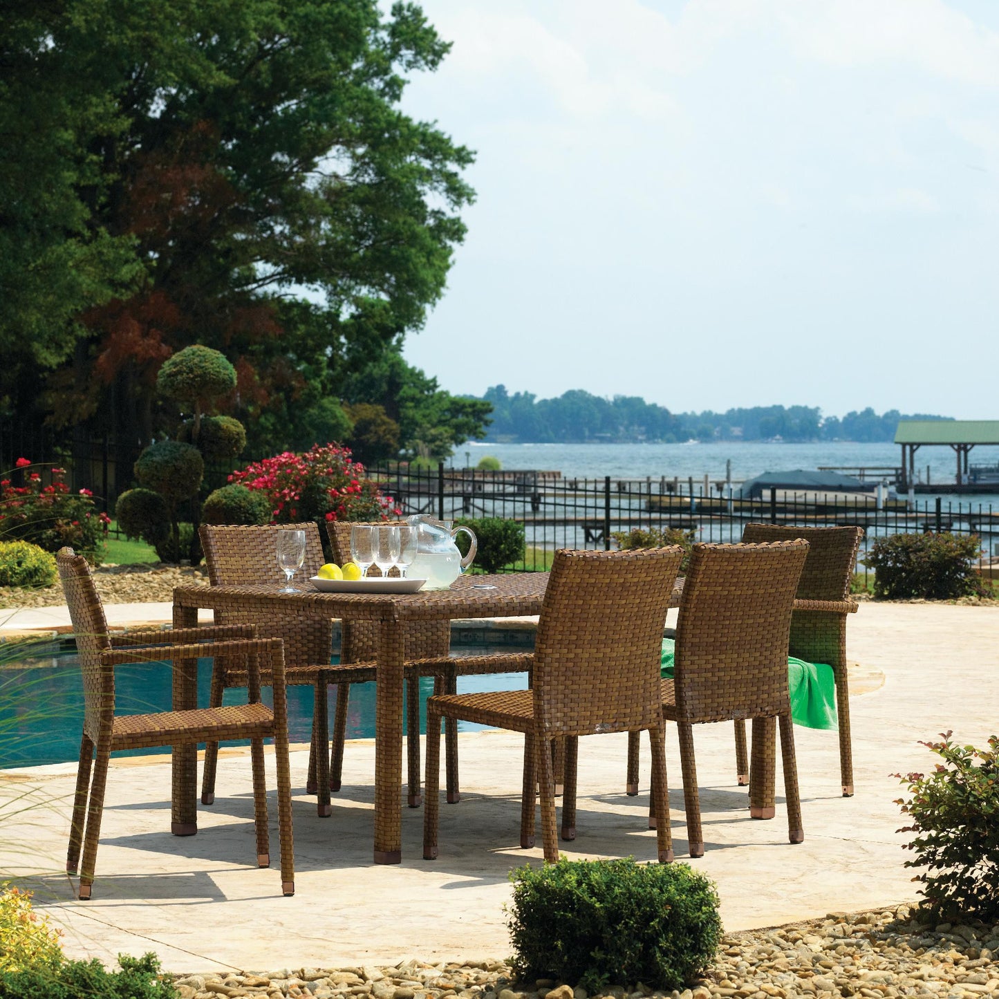 Panama Jack St Barths Dining Set 7 piece PJO-3001-BRN-7PCA - BetterPatio.com