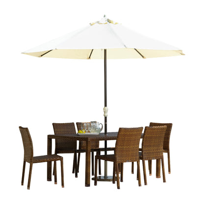 Panama Jack St Barths Side Chair Dining Set 7 piece PJO-3001-BRN-7PCS - BetterPatio.com