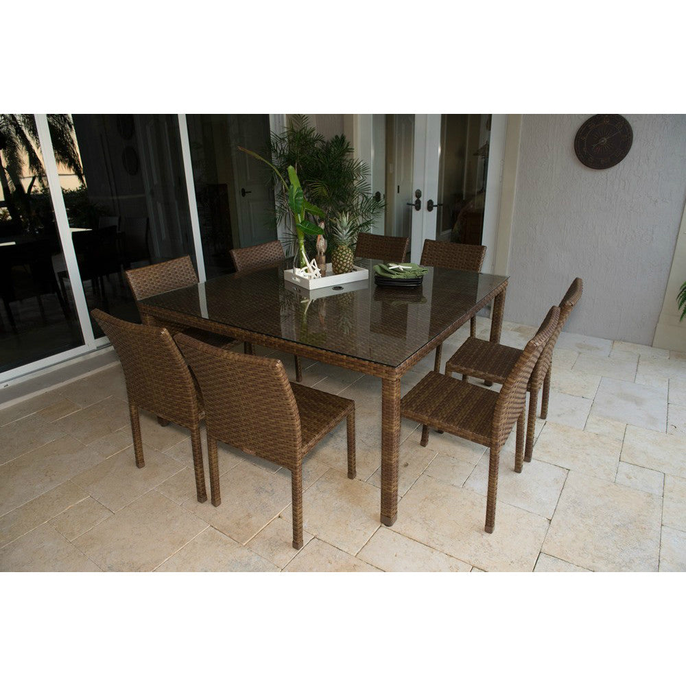 Panama Jack St Barths 9 piece Side Chair Dining Set PJO-3001-BRN-9PCS - BetterPatio.com