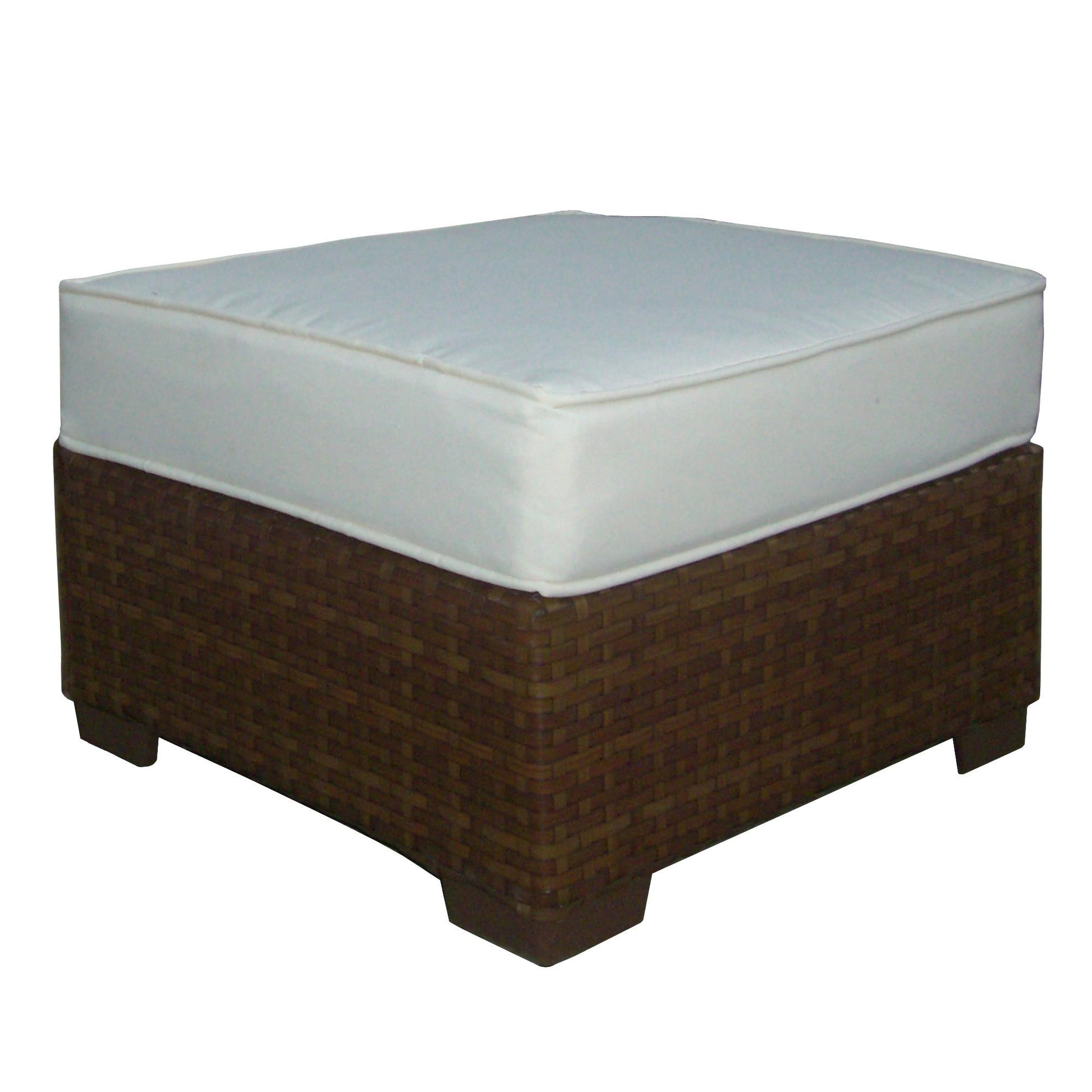 Panama Jack St Barths Wicker Ottoman PJO-3001-BRN-OT - BetterPatio.com