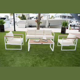 Panama Jack Dana Point 4-Piece Seating Set PJO-3101-WHT-4PC