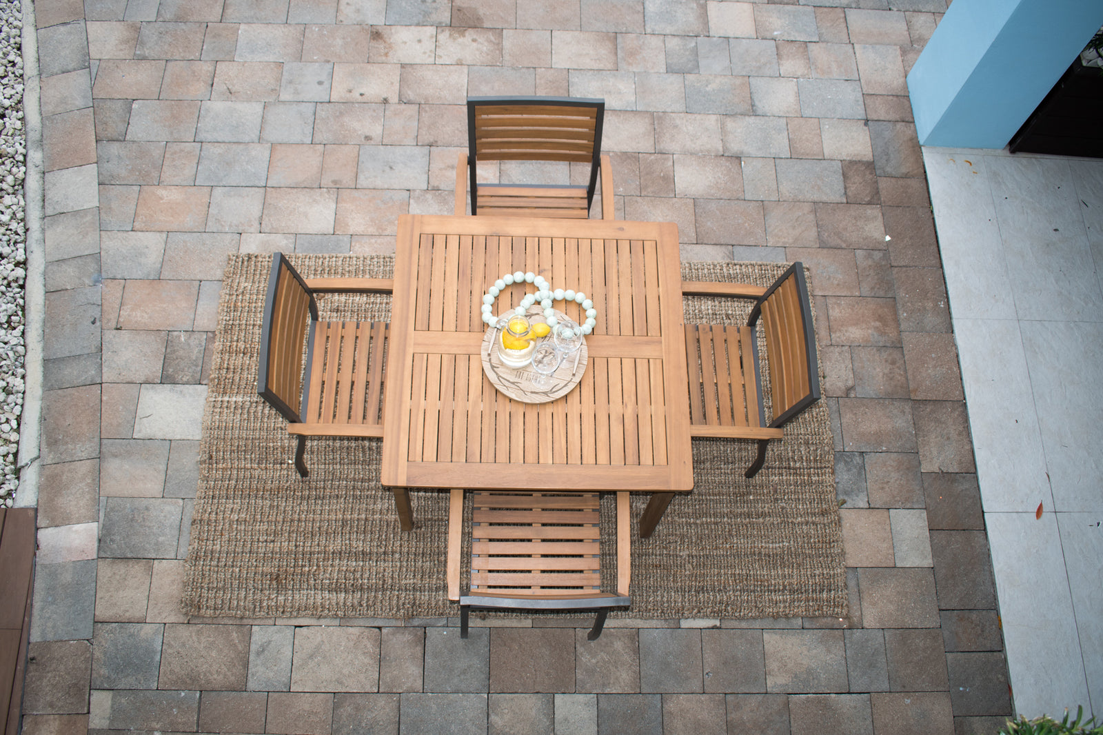 Panama Jack Boca Grande 5-Piece Square Dining Set PJO-3201-GRY-5DA-CUSH