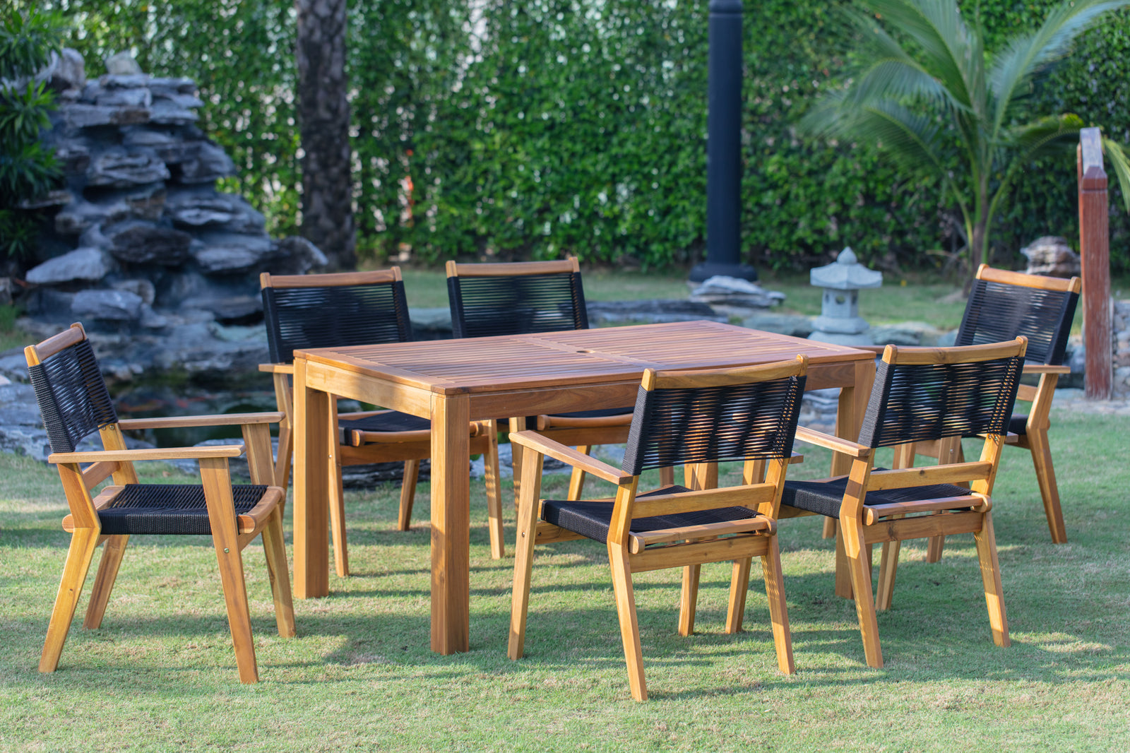 Panama Jack Laguna 7-Piece Rectangular Dining Set PJO-3301-ACA-7DA