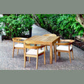 Panama Jack Bali Teak 5-Piece Square Dining Table with Cushions PJO-3601-NAT-5DA-CUSH