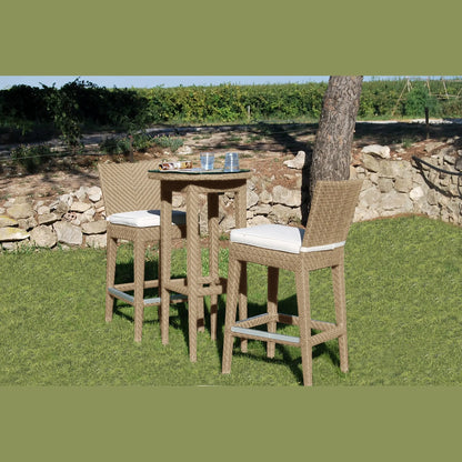 Panama Jack Austin 3-Piece Round Pub Table Set with Cushions - BetterPatio.com