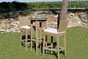 Panama Jack Austin 3-Piece Round Pub Table Set with Cushions - BetterPatio.com