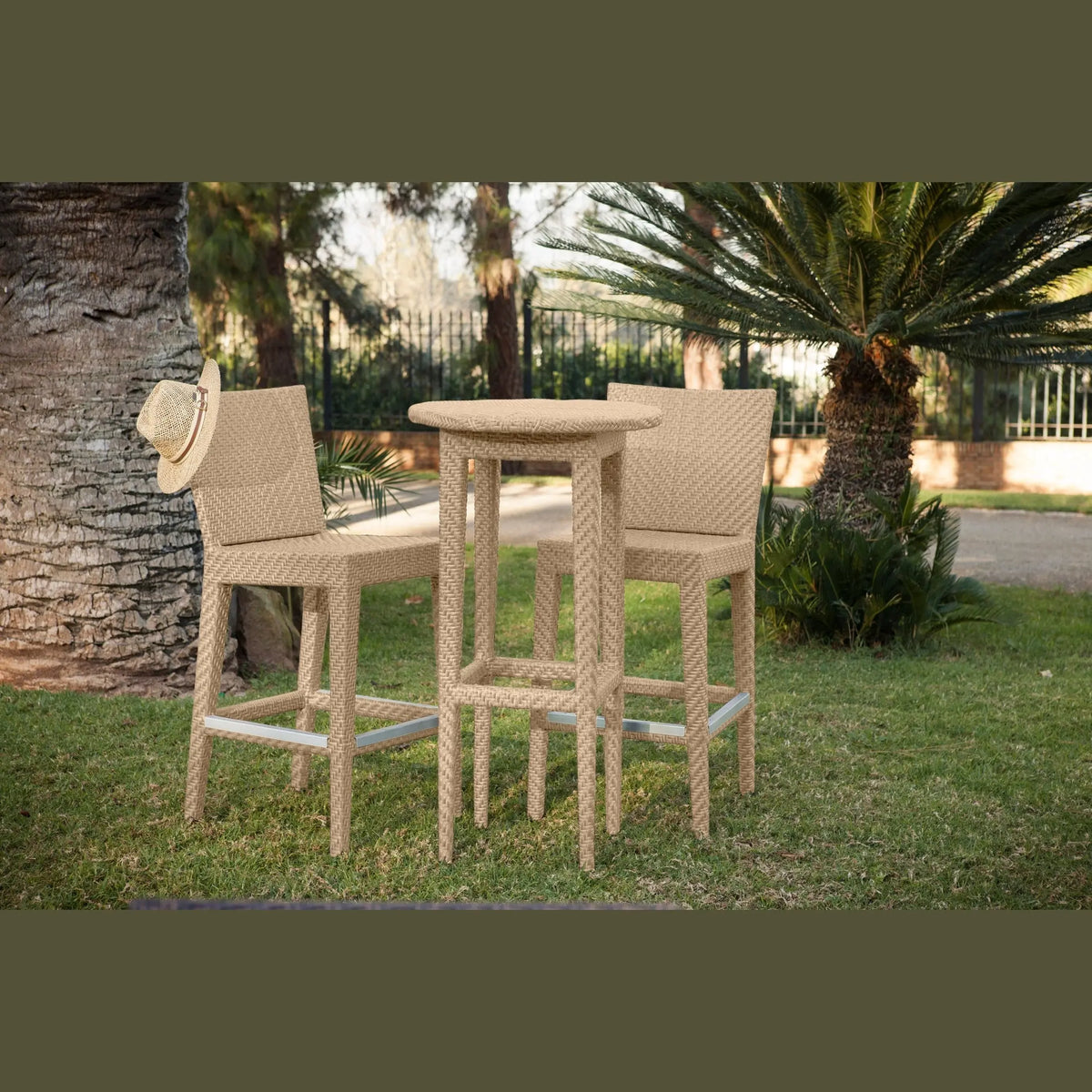 Panama Jack Austin 3-Piece Round Pub Table Set - BetterPatio.com