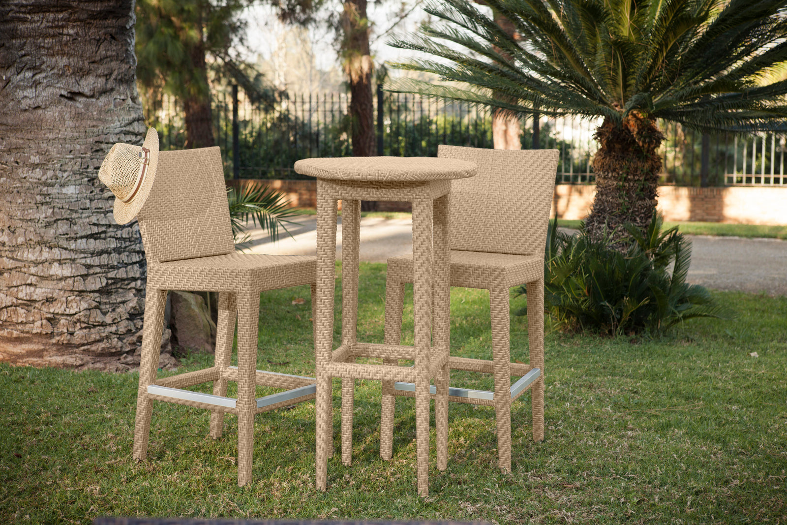 Panama Jack Austin 3-Piece Round Pub Table Set - BetterPatio.com