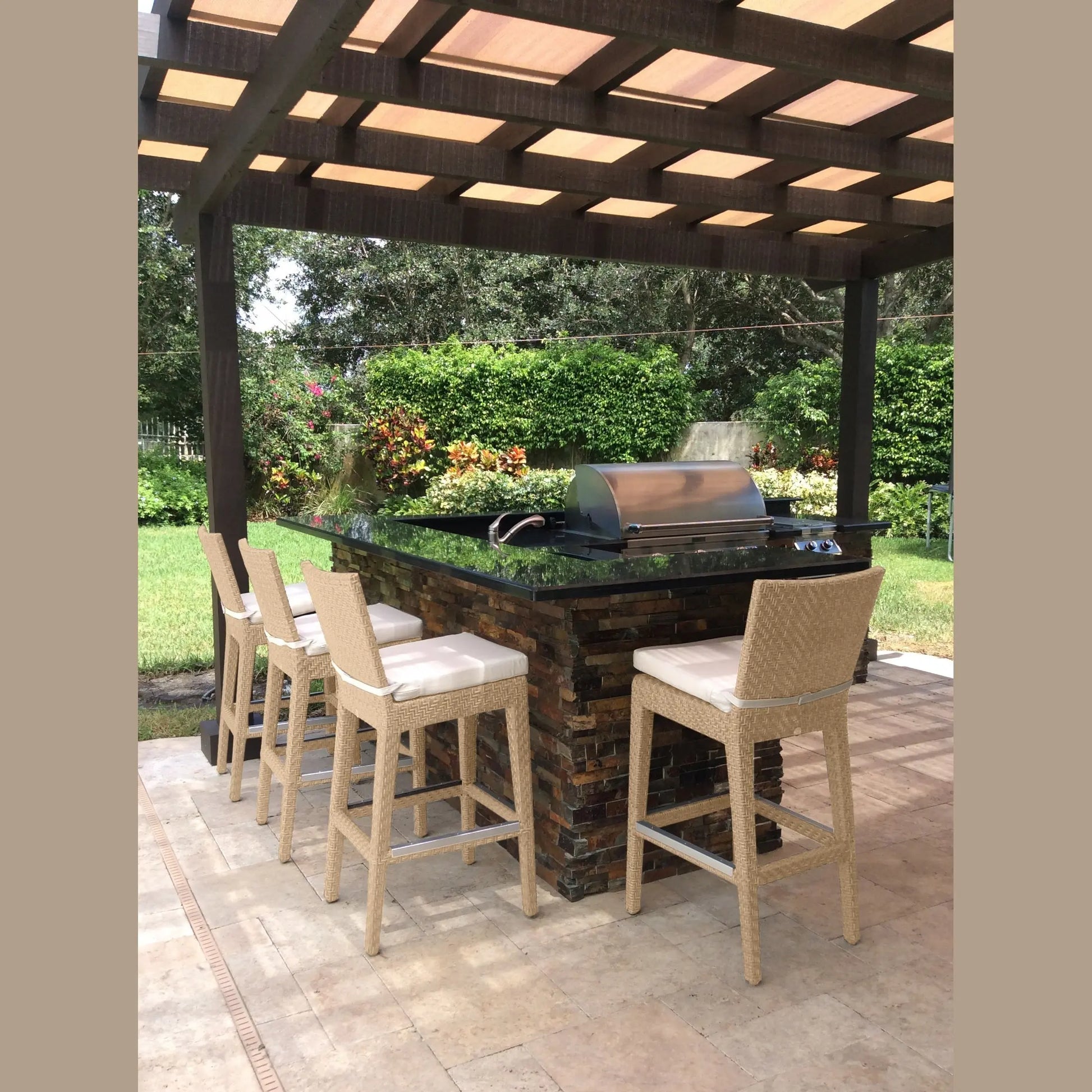 Panama Jack Austin Barstool with Cushion - BetterPatio.com